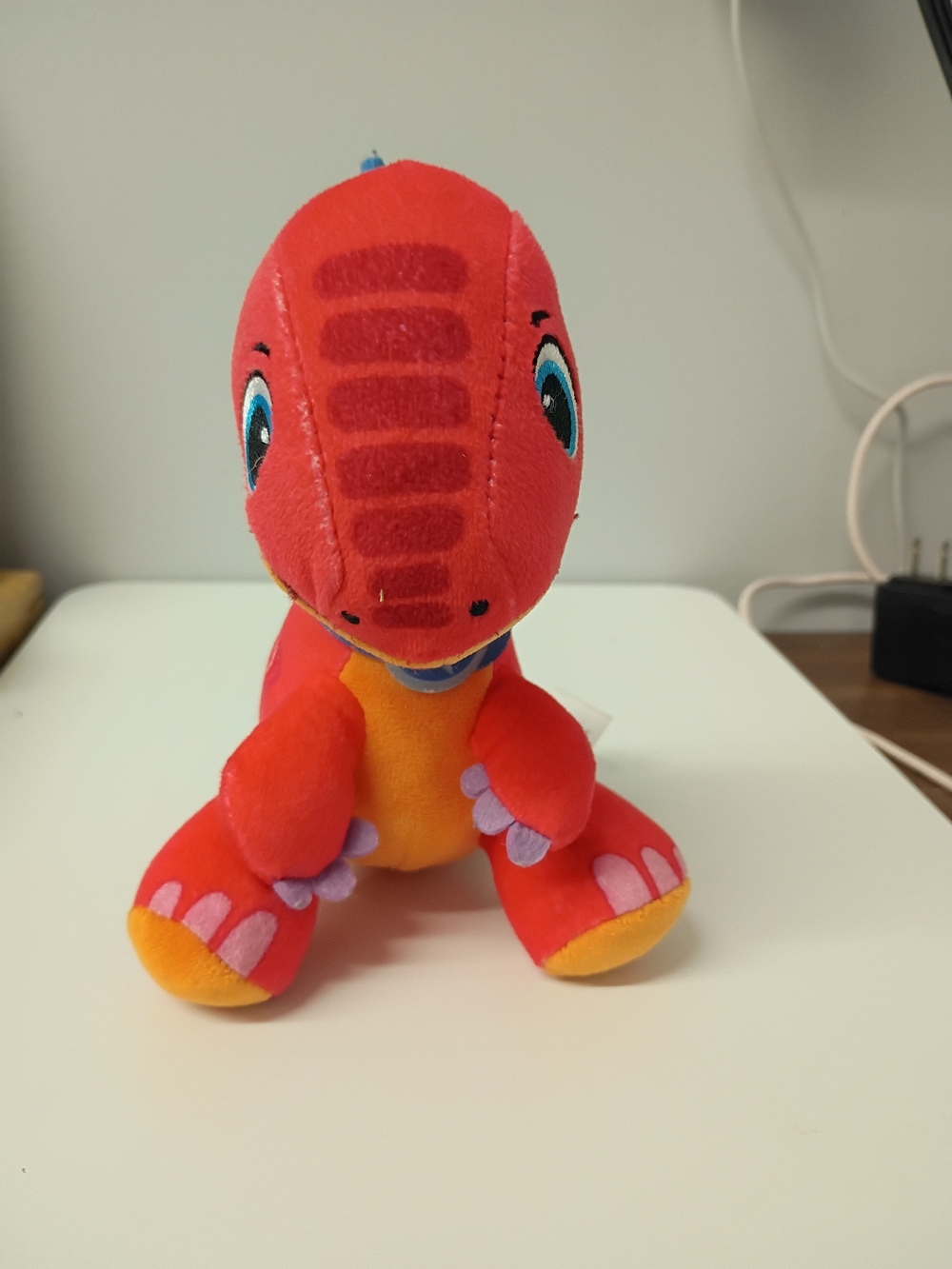 Red & Orange Plush Dinosaur Toy